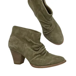 Splendid Brown Suede Slouchy Ankle Boots Womens 7.5 Shooties Stacked Heel Fall thumbnail 2