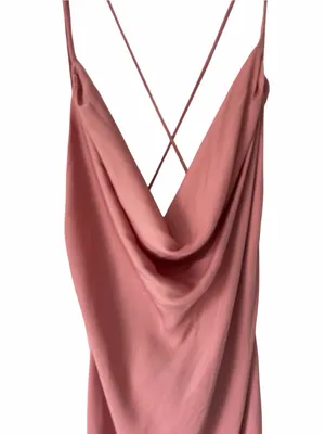 Michael Costello x Revolve Braxton Cowl Neck Slip Dress Side Slit Rose Pink Med thumbnail 5