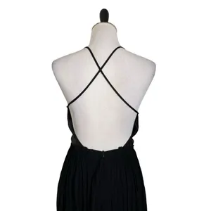 Chan Luu Sequin Puri Maxi Dress Womens XS Black Open Back Formal Chiffon Gown thumbnail 13