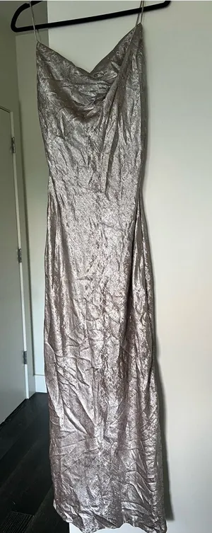 Boohoo Metallic Silver Cowl Slip Dress thumbnail 1