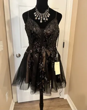 Stacees black a line homecoming fairy core dress with lace and corset thumbnail 2