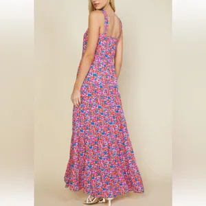 Skies Are Blue‎ Floral Print Crossed Neck Full Length Long maxi Dress Size Small thumbnail 2