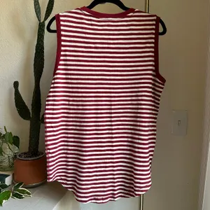 Madewell Red/White Cotton Crewneck Muscle Tank thumbnail 4