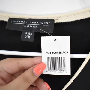 Central Park West Black Long Sleeve V-Neck Blouse Plus Size 2X thumbnail 7