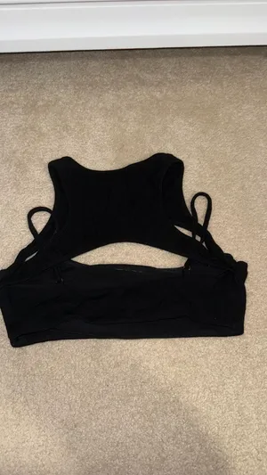 White Fox Top Boutique Crop Black thumbnail 2
