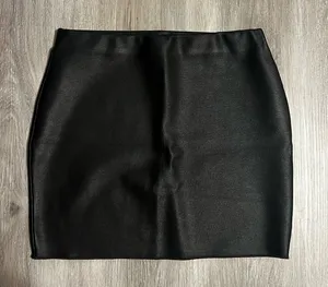 ZARA Black Mini Skirt Leather Faux thumbnail 1