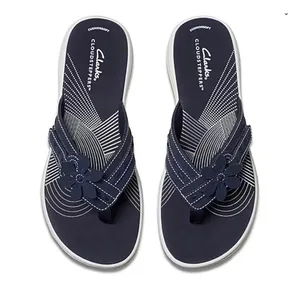 Clarks Cloudsteppers Arla Glitz Navy Blue Floral Flip Flop‎ Sandals Womens 9 thumbnail 2