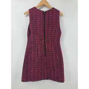 Alice + Olivia Dress Womens 6 Black‎ Wild Pink Tweed Mini NEW thumbnail 4