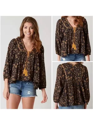 $98 Free People Never A Dull Moment Peasant Blouse S thumbnail 8