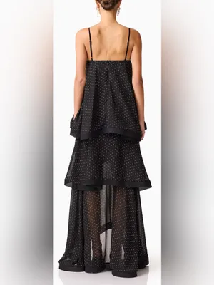 NEW Elliatt Moss Tiered Embellished Gown Black Cocktail Sz L thumbnail 4