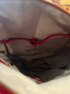 Tory Burch Beautiful Red Leather TB large hobo bag thumbnail 4