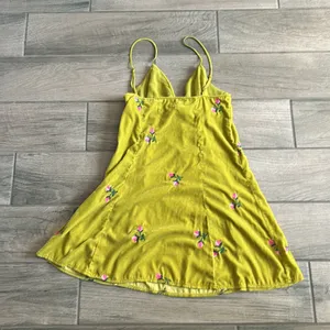 Urban outfitters green velvety dress with pink flowers thumbnail 5