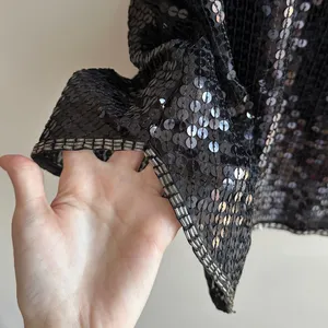 Miss Me Beaded Neck Sequin Mini Y2K Cocktail Dress, Black/Silver, Size Medium thumbnail 4