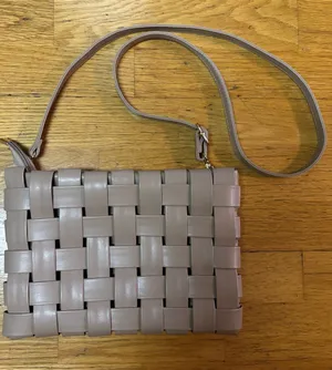 Anthropologie Neutral Coastal Preppy Minimalist Classic Woven Crossbody Bag thumbnail 1