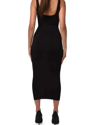 New Naked Wardrobe Sculpt Midi Dress Tank Black Fall 1 1X Plus thumbnail 3
