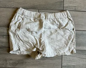 J. Crew Cream High-Waist Linen-Blend Shorts thumbnail 1