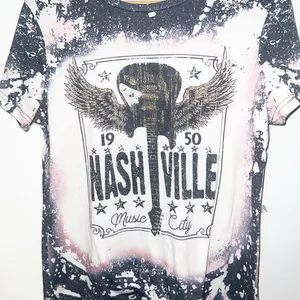 Amazon Nashville tie dye graphic black white and brown short sleeve tshirt thumbnail 2