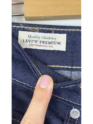 Levi’s Premium Baggy Dad Barrel Jeans Women 25x32 Dark Wash NWT 100% Cotton thumbnail 7