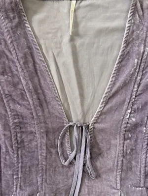Free people Adele Velvet Tunic Blouse violet/purple size small thumbnail 8