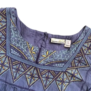 Anthropologie Holding Horses Lovely Ani Swing Dress Pockets Blue Women's Size 4 thumbnail 4