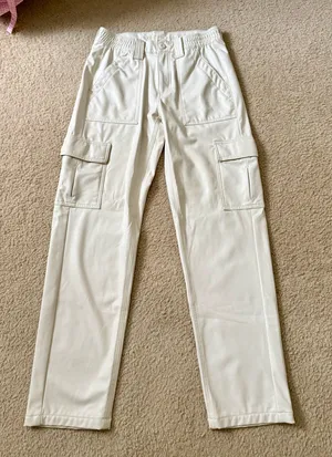 American Eagle Faux Leather Cargo Pants Elastic Waist Size 6 Regular thumbnail 1