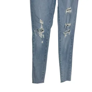 Levi’s 720 High Rise Super Skinny Distressed Light Wash Stretch Denim Blue Jeans thumbnail 3