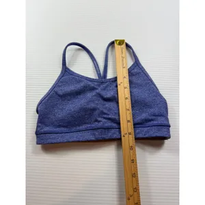Lululemon Free To Be Bra Blue Space Dye Heathered Strappy Yoga Sports Bra Size 2 thumbnail 2