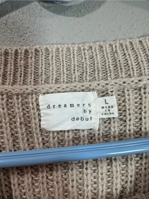 Cozy Shimmer Glitter Cropped Knit Sweater in Taupe - Women's Sweater thumbnail 3