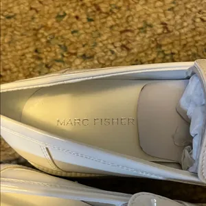 Marc Fisher Women's Shiny White Loafers thumbnail 2