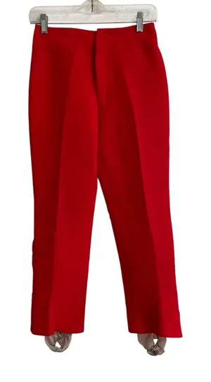 Vintage Bogner Ski Pants Wide Leg Stirrup‎ Red Wool Women's 6 READ thumbnail 1