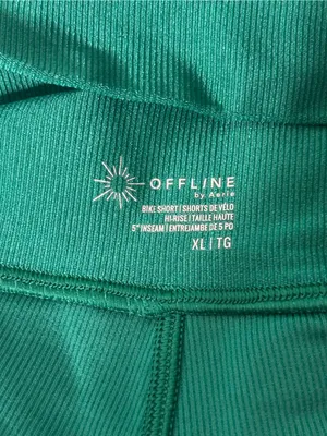 Aerie Women's High-Waist Emerald Green Biker Shorts thumbnail 3