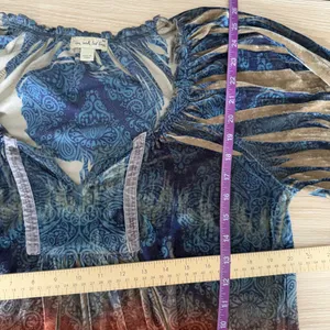 Medium Velvet Relaxed Peasant Blouse Medieval Boho Fairy Renaissance Victorian‎ thumbnail 5