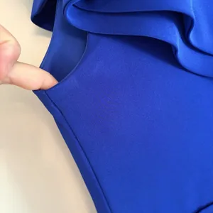 ieena for mac duggal 8 Blue Short Dress Ruffle Pageant Formal Dance Party FLAWS thumbnail 3