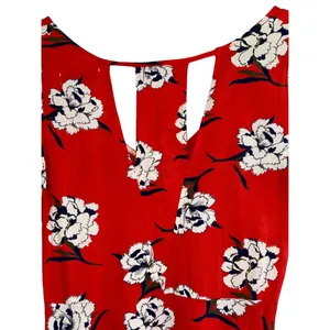 Abercrombie & Fitch Red White Floral Cutout Short Sleeve Mini Dress Womens Sz S thumbnail 6