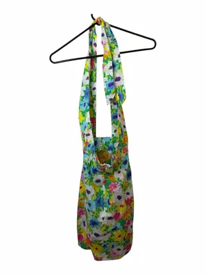 Karlie Multicolor Floral Halter Dress with Green and Pink Accents NWT thumbnail 6