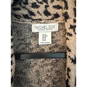 Rachel Zoe Womens Leopard Print‎ Open Front Cardigan Shawl Collar Medium thumbnail 2