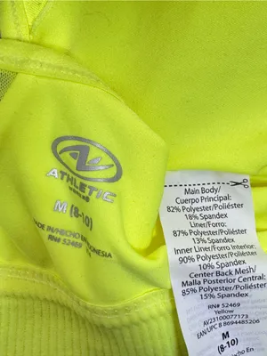 Athletic Works Racer‎ Back Sports Bra Neon Yellow Medium thumbnail 9