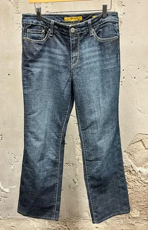 Seven7 Vintage Y2K McBling Rhinestone Back Low Rise Flare Jeans 8 Bling Glitter thumbnail 1