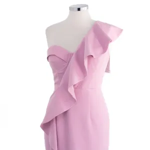 Lavish Lice Scuba Midi Dress with Corset Bodice & Dramatic One-Shoulder Ruffle thumbnail 12