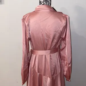 NWT! Nasty Gal Satin Long Sleeve Maxi Wrap Dress Size 6 thumbnail 11