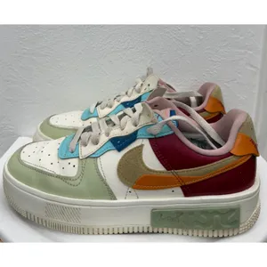 Nike Air Force 1 Fontanka Women's 8 Multi Color Sail Green Orange React Sneakers thumbnail 2