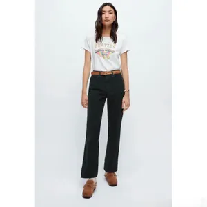 ReDone‎ 70s Loose Flare Pants Size 24 Green Corduroy Trouser Earthy Forest Fairy thumbnail 11