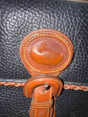 Vintage Dooney & Bourke Black pebble with brown Leather cross body bag thumbnail 6
