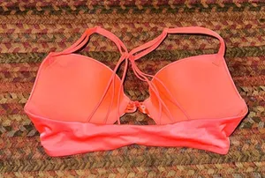 Neon Pink Very Sexy Strappy Victorias Secret Clasp Front Push Up Bra thumbnail 3