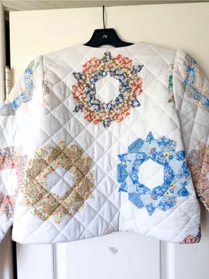 Sezane x Sea Emerson‎ Quilted Jacket Quin Patchwork 42 EUC thumbnail 7