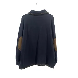 Cotton supply co vintage navy long‎ sleeved fleece elbow patch thumbnail 4