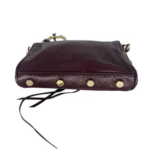 Rebecca Minkoff Mini 5 Zip Crossbody‎ Bag Burgundy Leather Chain thumbnail 9