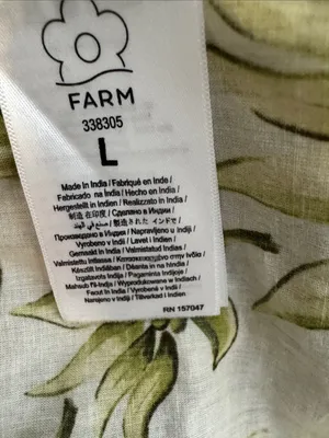 FARM RIO Milani Blouse Floral Puff-Sleeve Women's Top in Olive Green Size Large thumbnail 13