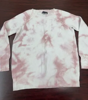 American Eagle Pink and White Tie Dye Sweater Size Medium thumbnail 1