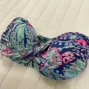 Lilly Pulitzer Bandeau Bikini Top Strapless Swimsuit Top Blue Pink Multicolored thumbnail 2